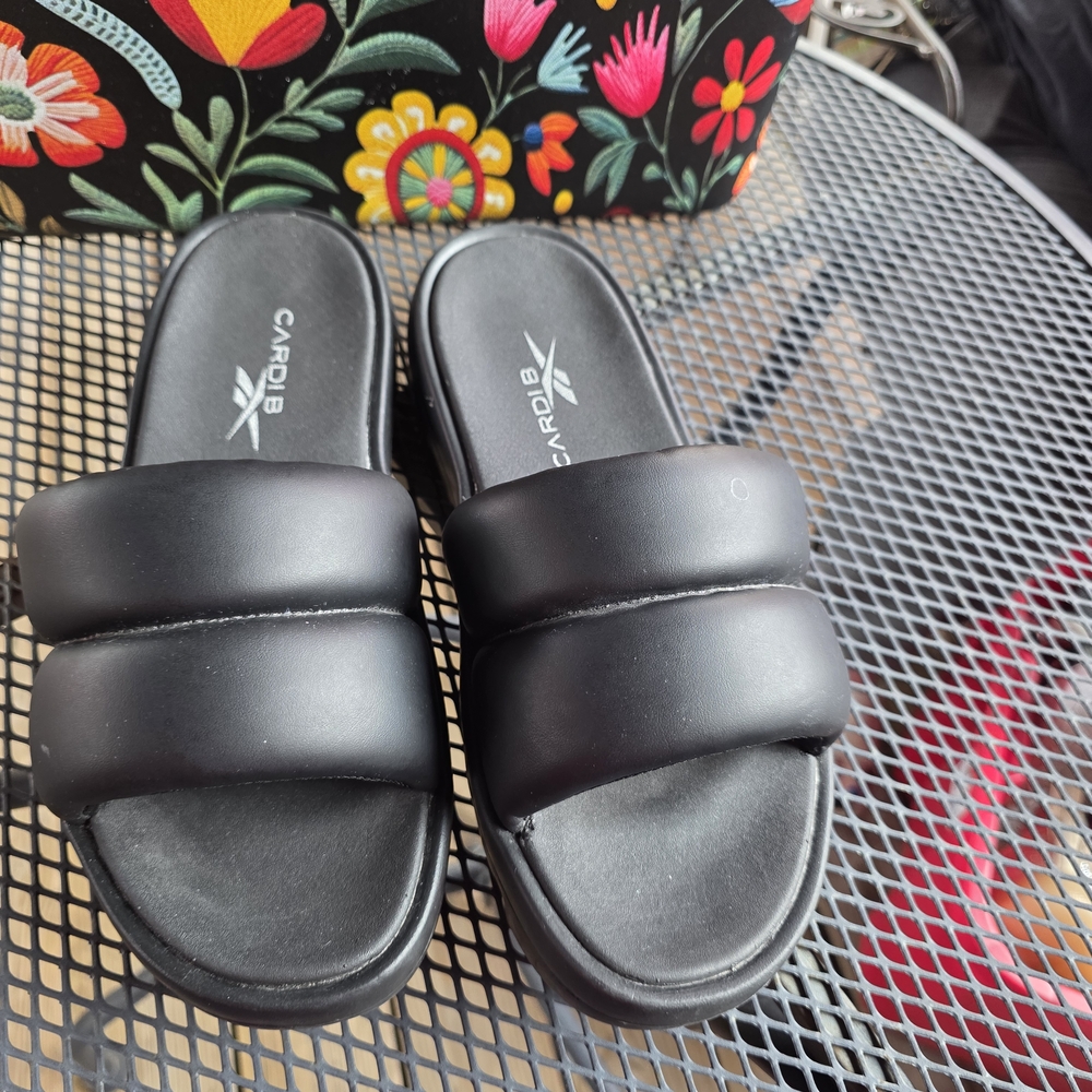 Reebok Cardi B Black Slides